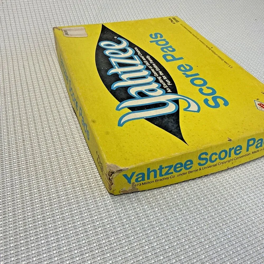 Vintage Yahtzee Score Pads in Original Box